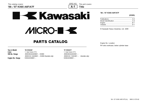 Catálogo de recambio KX65 A6FA7F