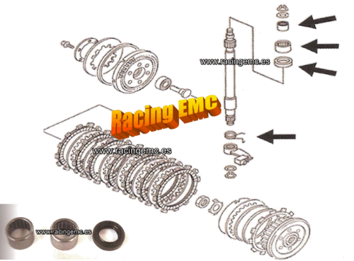 Kit Reparacion Suzuki, Rodamiento y Reten (Varilla de Empuje Embrague)